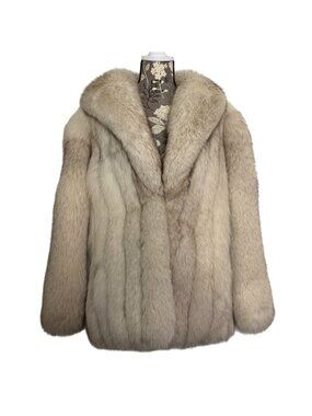 Vintage Katsovos Roselawn Custom Furriers Luxury Silver Fox Fur Coat + Box SZ M?